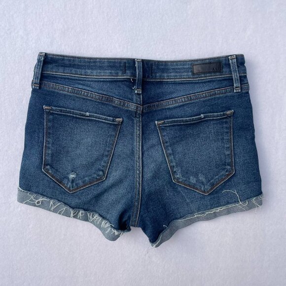 Abercrombie and Fitch Harper Dark Wash Distressed Low Rise Shorts Size 0 y2k - Picture 3 of 7